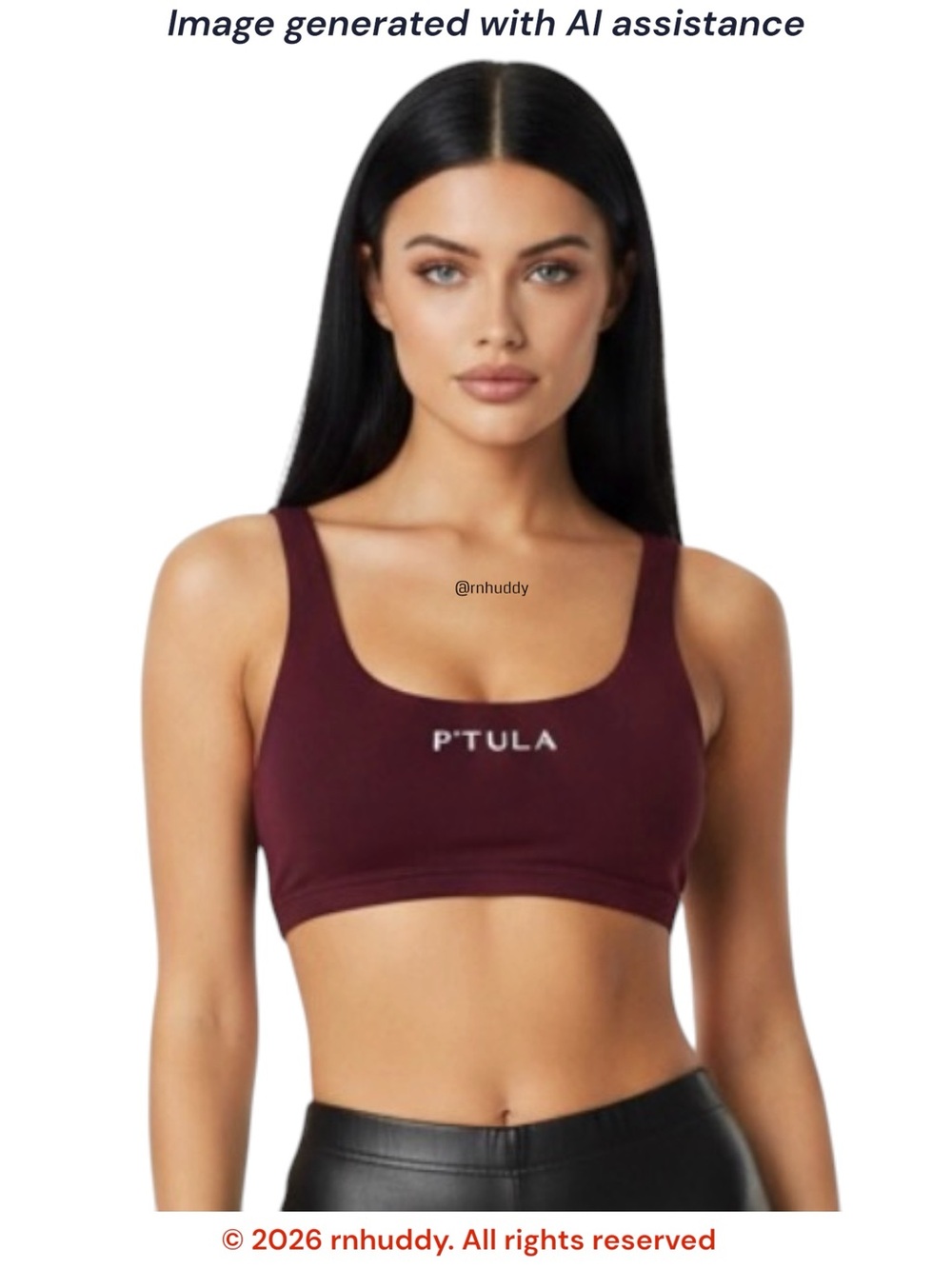 P'tula M burgundy sports bra